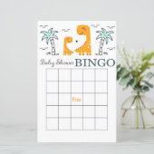 Dinosaur baby shower bingo card, Dino bingo (Staand voorkant)