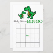 Dinosaur baby shower bingo card, Dinosaur bingo (Voorkant / Achterkant)