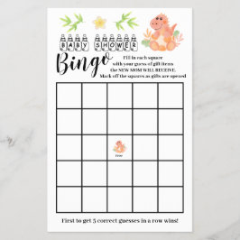 Dinosaur Baby shower Bingo Game Kaart