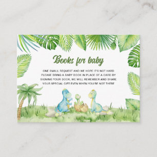 Dinosaur Baby shower Boeken voor baby Informatiekaartje