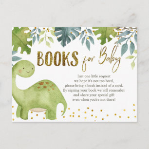 Dinosaur Baby shower Boeken voor Baby Kaart