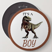 Dinosaur Baby shower Boy Button (Voorkant /achterkant)