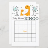Dinosaur baby shower carte de bingo, Dino bingo (Devant / Derrière)
