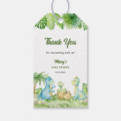 Dinosaur Baby shower Dank u Cadeaulabel (Voorkant)