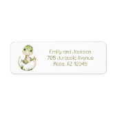 Dinosaur Baby shower Hatching Soon Return Adres Etiket (Voorkant)