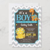 Dinosaur Baby shower Invitation Boy Kaart (Voorkant)