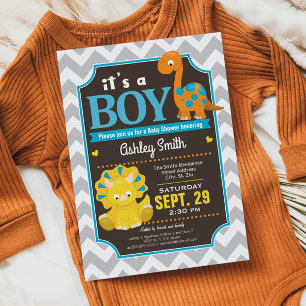 Dinosaur Baby shower Invitation Boy Kaart
