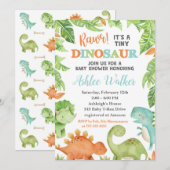 Dinosaur Baby shower Invitation Dino Baby Invitati (Devant / Derrière)