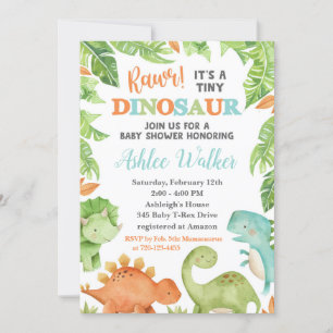 Dinosaur Baby shower Invitation Dino Baby Invite Kaart