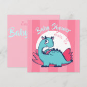 Dinosaur Baby shower Invitation Feestdagenkaart (Voorkant / Achterkant)