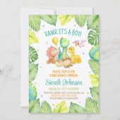 Dinosaur Baby shower Invitation garçon (Devant)
