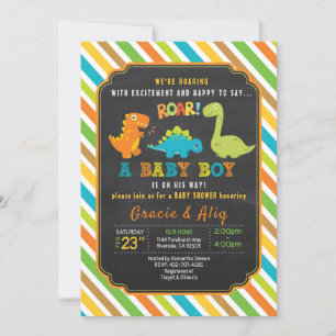 Dinosaur baby shower invitation GARY