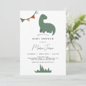 Dinosaur Baby shower Invitation Kaart (Staand voorkant)