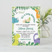Dinosaur Baby shower Invitation Kaart (Staand voorkant)