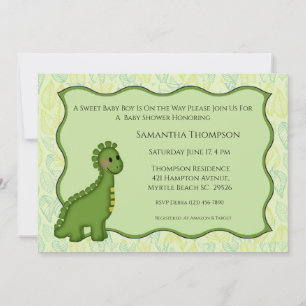 Dinosaur Baby shower Invitation Kaart