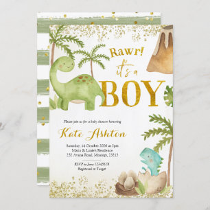 Dinosaur Baby shower Invitation Kaart