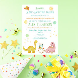 Dinosaur Baby shower Invitation Kaart