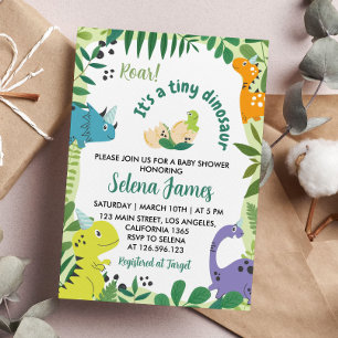 Dinosaur Baby shower Invitation Kaart