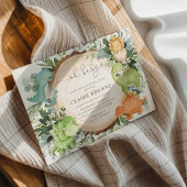 Dinosaur Baby shower Invitation Kaart