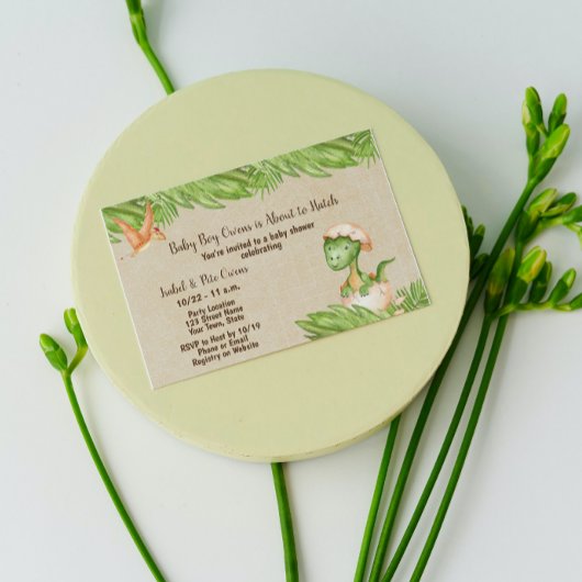 Dinosaur Baby shower Invitation Kaart