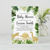 Dinosaur Baby shower Invitation Kaart (Staand voorkant)