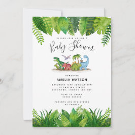 Dinosaur Baby shower Invitation Kaart