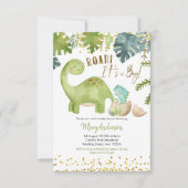 Dinosaur Baby shower Invitation Roar (Devant)