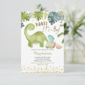 Dinosaur Baby shower Invitation Roar (Debout devant)