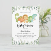 Dinosaur Baby Shower Invitations (Debout devant)
