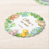 Dinosaur Baby shower Kartonnen Onderzetters (Gekanteld)