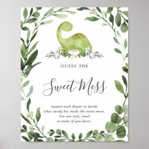 Dinosaur Baby shower raadt het zoete teken Poster