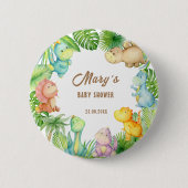 Dinosaur Baby shower Ronde Button 5,7 Cm (Voorkant)