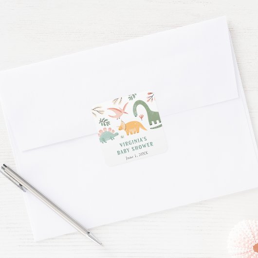 Dinosaur Baby shower Sticker