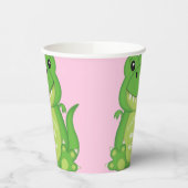 Dinosaur Baby shower T-Rex Pink Girl Papieren Bekers (Links)
