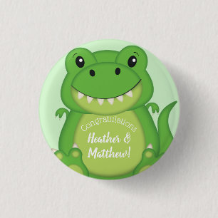 Dinosaur Baby shower T-Rex Ronde Button 3,2 Cm