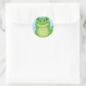 Dinosaur Baby shower T-Rex Ronde Sticker (Tas)