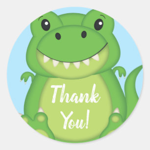 Dinosaur Baby shower T-Rex Ronde Sticker