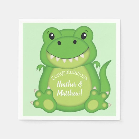 Dinosaur Baby shower T-Rex Servet (Voorkant)