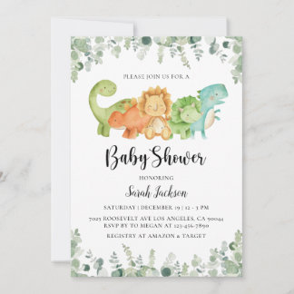 Dinosaur Baby Shower-uitnodigingen Kaart