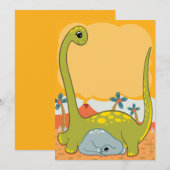 Dinosaur Baby Shower-uitnodigingen Kaart (Voorkant / Achterkant)