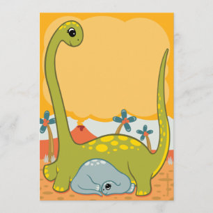 Dinosaur Baby Shower-uitnodigingen Kaart