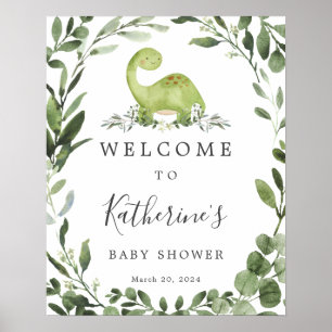 Dinosaur Baby shower Welkomstteken Poster