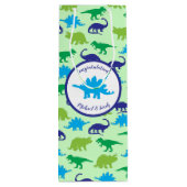 Dinosaur Baby shower Wijn Cadeautas (Achterkant)