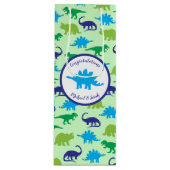 Dinosaur Baby shower Wijn Cadeautas (Voorkant)