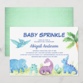 Dinosaur Baby Sprinkle Persoonlijke uitnodiging (Voorkant / Achterkant)