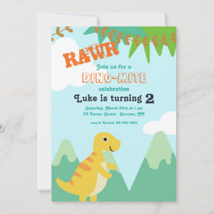 Dinosaur Baby verjaardagsfeestje Kaart