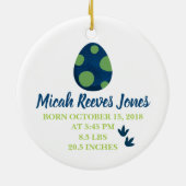 Dinosaur Baby's eerste kerstOrnament Keramisch Ornament (Achterkant)