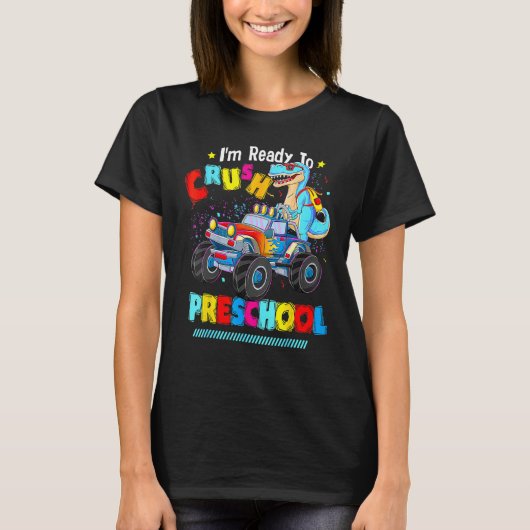 Dinosaur Back To School Kids I'm Ready To Crush Pr T-shirt (Voorkant)