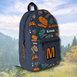 Dinosaur Backpack for Boys with Name Print Bedrukte Rugzak