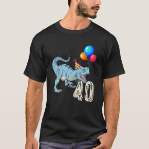 Dinosaur Balloon T Rex 40th Birthday Kind Boy Girl T-shirt